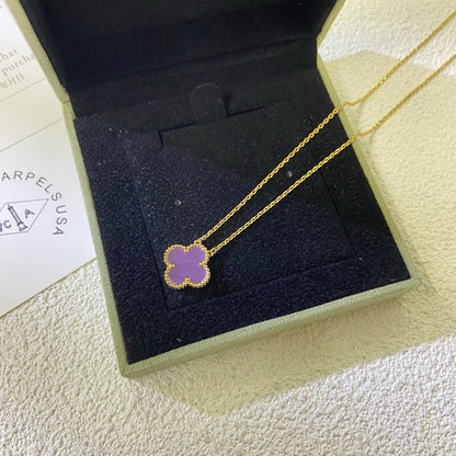[Eterna Jewels Jewelry]CLOVER 15MM  PURPLE VIOLET NECKLACE