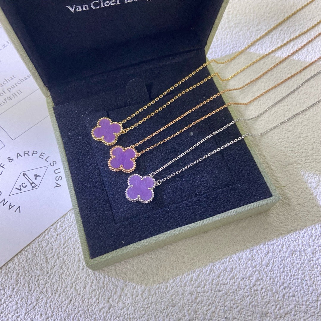 [Eterna Jewels Jewelry]CLOVER 15MM  PURPLE VIOLET NECKLACE