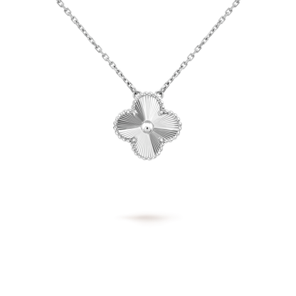 [Eterna Jewels]CLOVER 15MM LASER NECKLACE SILVER
