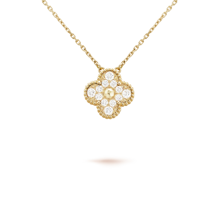[Eterna Jewels]CLOVER 15MM DIAMOND SINGLE FLOWER NECKLACE