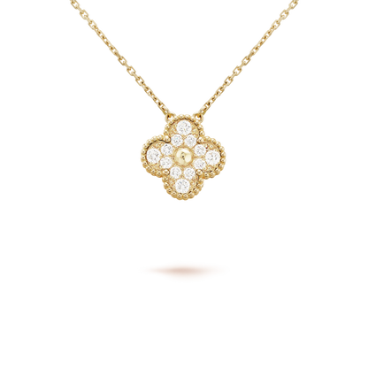 [Eterna Jewels]CLOVER 15MM DIAMOND SINGLE FLOWER NECKLACE