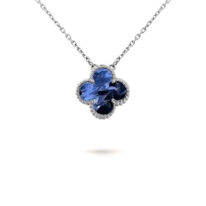 [Eterna Jewels]CLOVER 15MM PIETERSITE NECKLACE SILVER