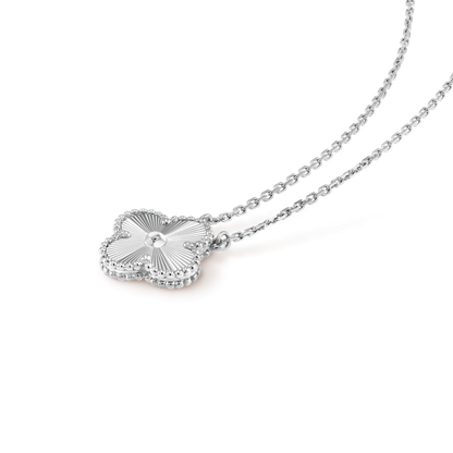 [Eterna Jewels]CLOVER 15MM LASER NECKLACE SILVER