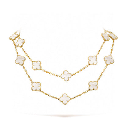 [Eterna Jewels]CLOVER 20 MOTIFS WHITE MOP NECKLACE