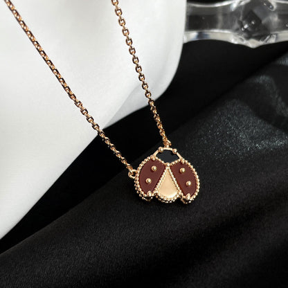 [Eterna Jewels]LUCKY  CARNELIANS LADYBUG NECKLACE