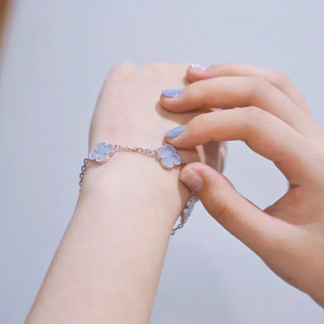 [Eterna Jewels] CLOVER 5 MOTIF PURPLE CHALCEDONY BRACELET COLLECTION