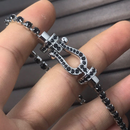 [Eterna Jewels]FORCE  LARGE HORSESHOE FULL DIAMOND TENNIS BRACELET