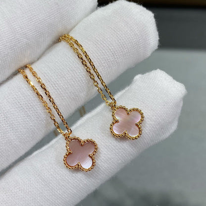 [Eterna Jewels]CLOVER 15MM PINK MOTHER-OF-PEARL SINGLE FLOWER NECKLACE