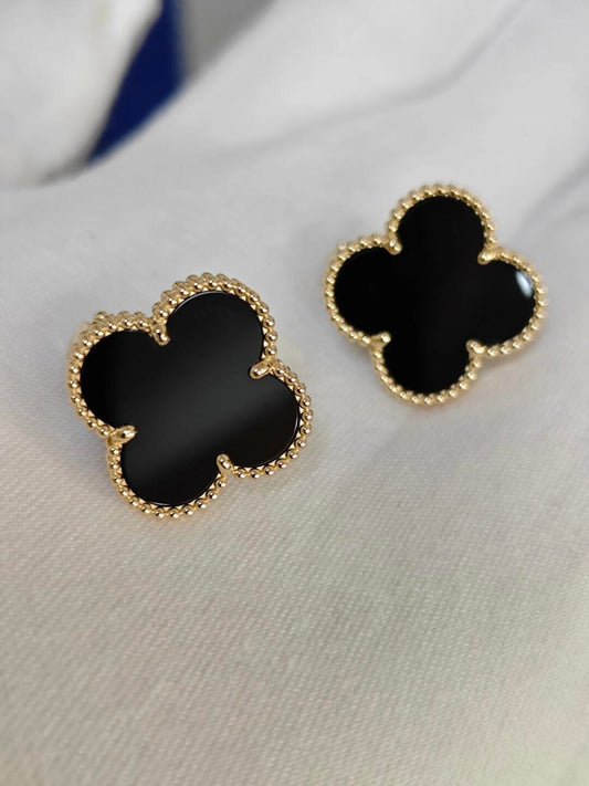 [Eterna Jewels]CLOVER 20MM BLACK MOP EARRINGS