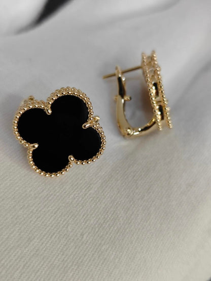 [Eterna Jewels]CLOVER 20MM BLACK MOP EARRINGS