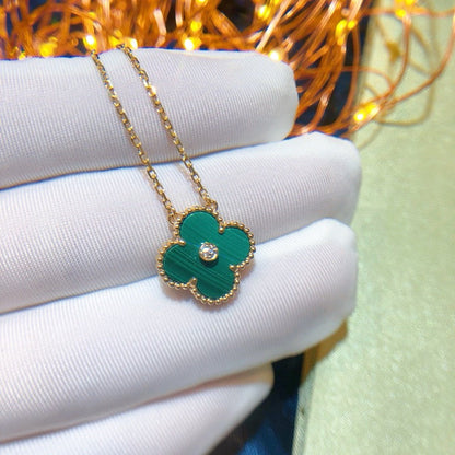 [Eterna Jewels]CLOVER 15MM DIAMOND TURQUOISE NECKLACE