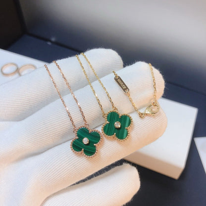 [Eterna Jewels]CLOVER 15MM DIAMOND TURQUOISE NECKLACE