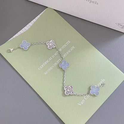 [Eterna Jewels] CLOVER 5 MOTIF PURPLE CHALCEDONY BRACELET COLLECTION