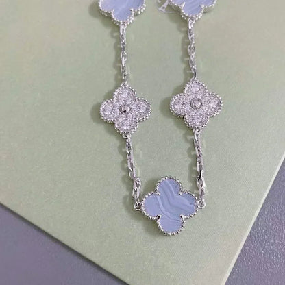 [Eterna Jewels] CLOVER 5 MOTIF PURPLE CHALCEDONY BRACELET COLLECTION