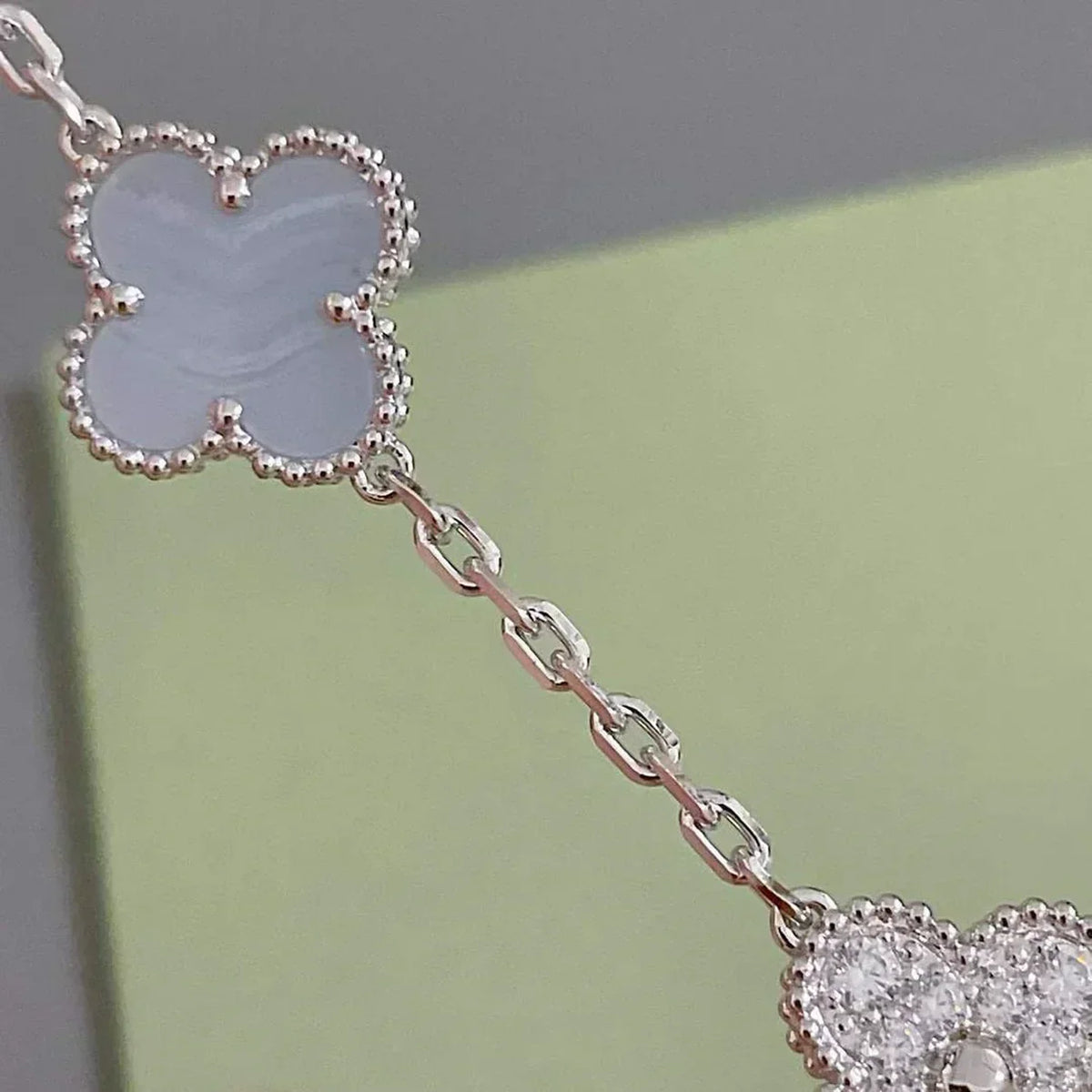 [Eterna Jewels] CLOVER 5 MOTIF PURPLE CHALCEDONY BRACELET COLLECTION