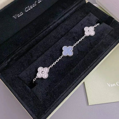 [Eterna Jewels] CLOVER 5 MOTIF PURPLE CHALCEDONY BRACELET COLLECTION