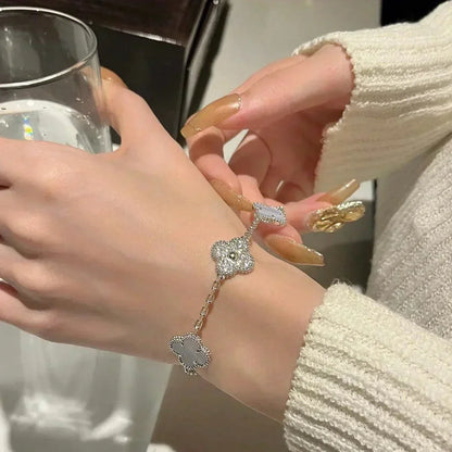 [Eterna Jewels] CLOVER 5 MOTIF PURPLE CHALCEDONY BRACELET COLLECTION