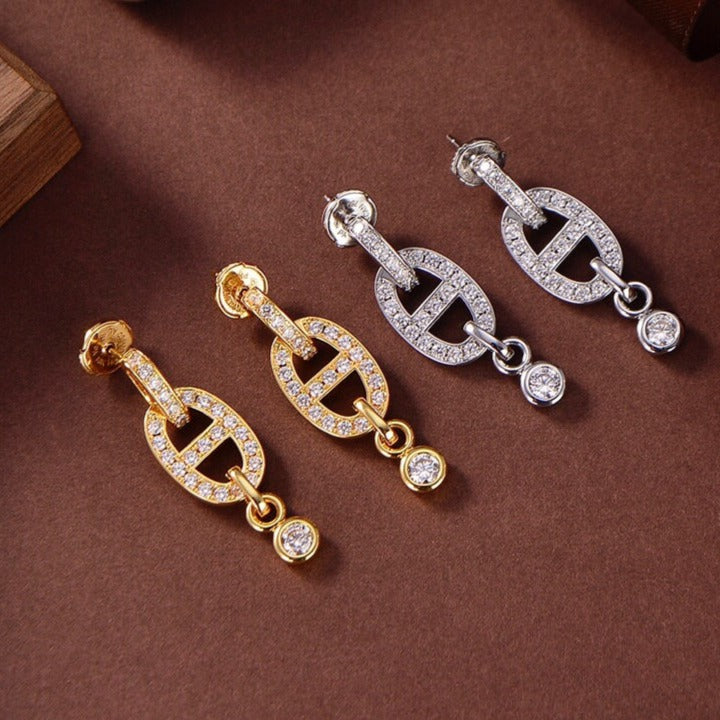 [Eterna Jewels]HM CHAINE DIAMOND EARRINGS