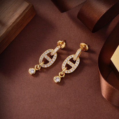 [Eterna Jewels]HM CHAINE DIAMOND EARRINGS