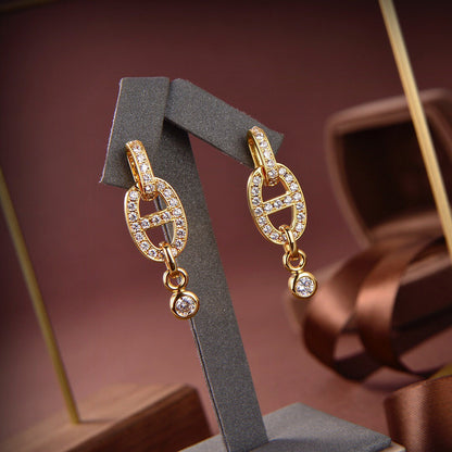 [Eterna Jewels]HM CHAINE DIAMOND EARRINGS