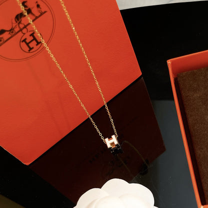 [Eterna Jewels]H WHITE SQUARE GOLD NECKLACE