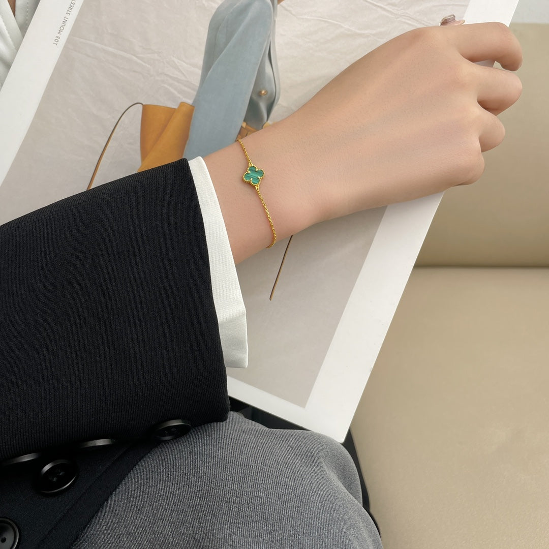 [Eterna Jewels]CLOVER BRACELET MALACHITE 1 MOTIF