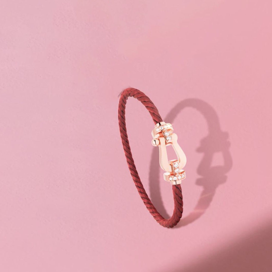[Eterna Jewels]FORCE 10 HALF DIAMOND PINK GOLD RED CORDERI LARGE AND MEDIUM MODEL
