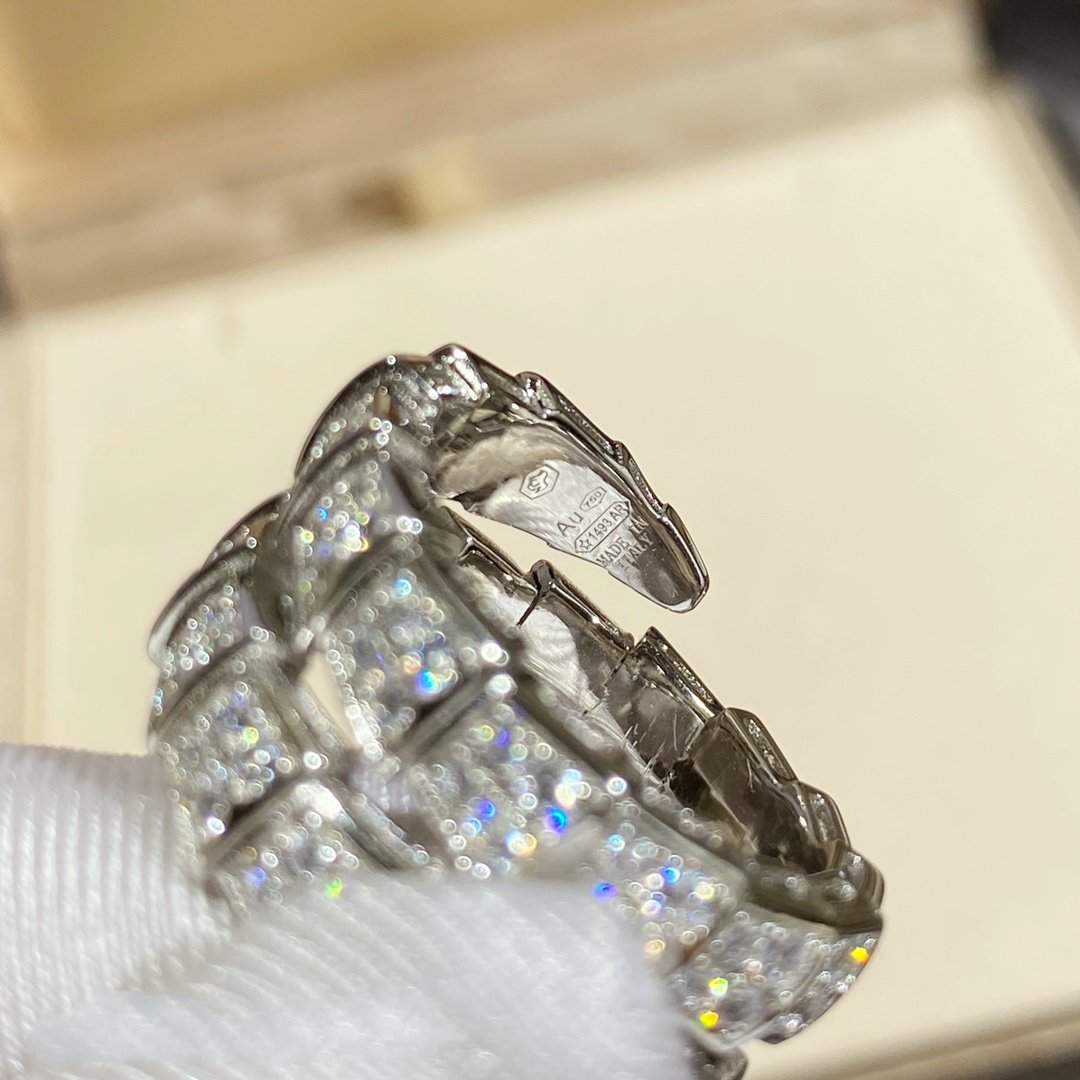 [Eterna Jewels]SERPENTI DOUBLE RING SILVER DIAMOND PAVED