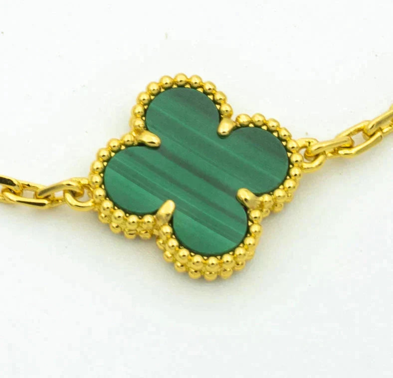 [Eterna Jewels] CLOVER 5 MOTIF MALACHITE BRACELET COLLECTION
