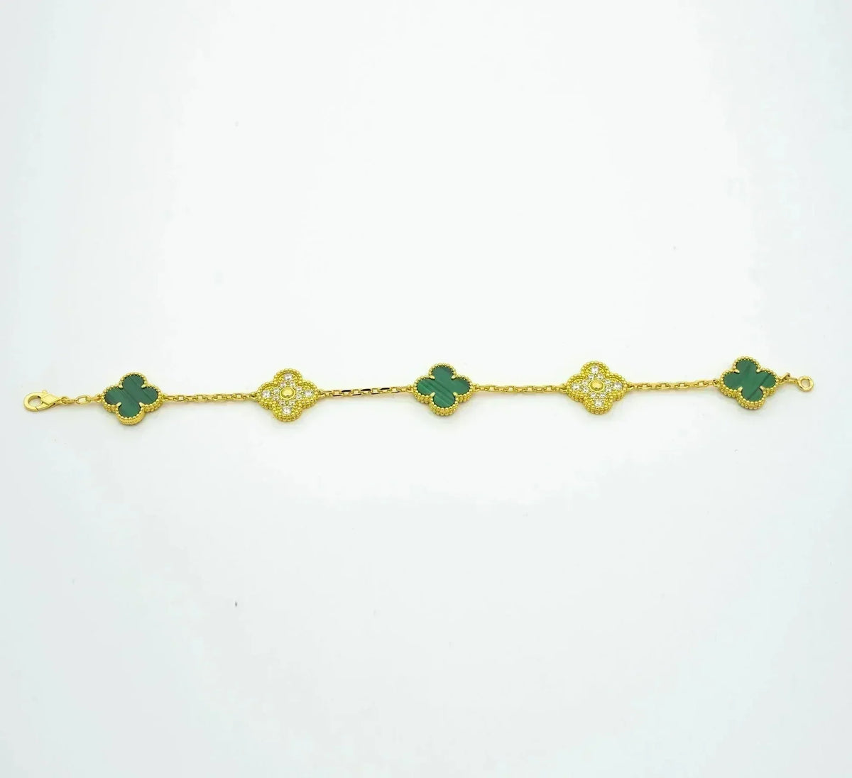 [Eterna Jewels] CLOVER 5 MOTIF MALACHITE BRACELET COLLECTION