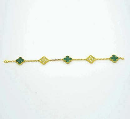 [Eterna Jewels] CLOVER 5 MOTIF MALACHITE BRACELET COLLECTION