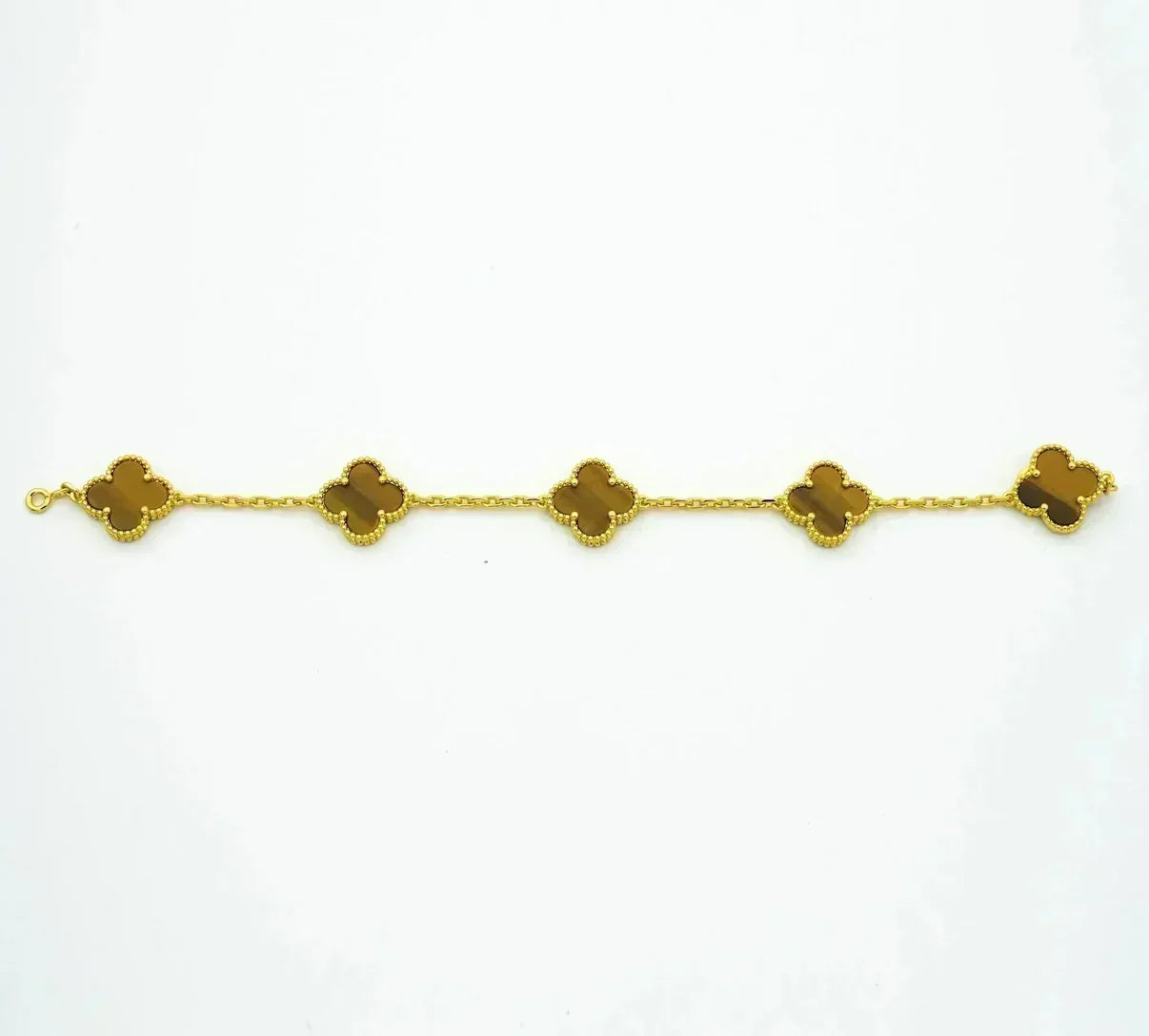 [Eterna Jewels] CLOVER 5 MOTIFS TIGER EYE BRACELET COLLECTION