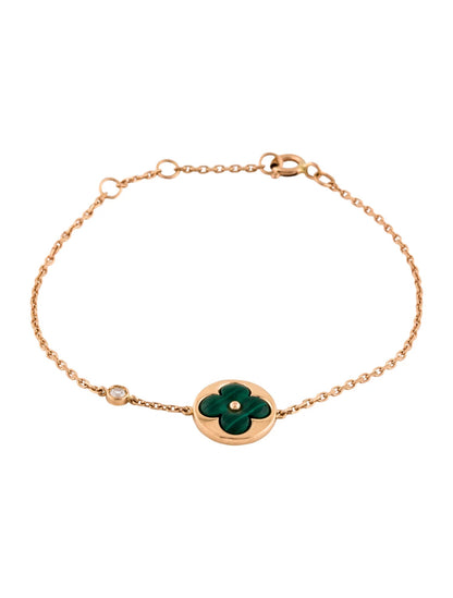 [Eterna Jewels]SUN MALACHITE 1 DIAMOND PINK GOLD BRACELET
