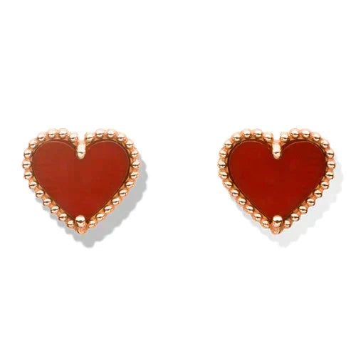 [Eterna Jewels]HEART CARNELIAN STUD EARRINGS