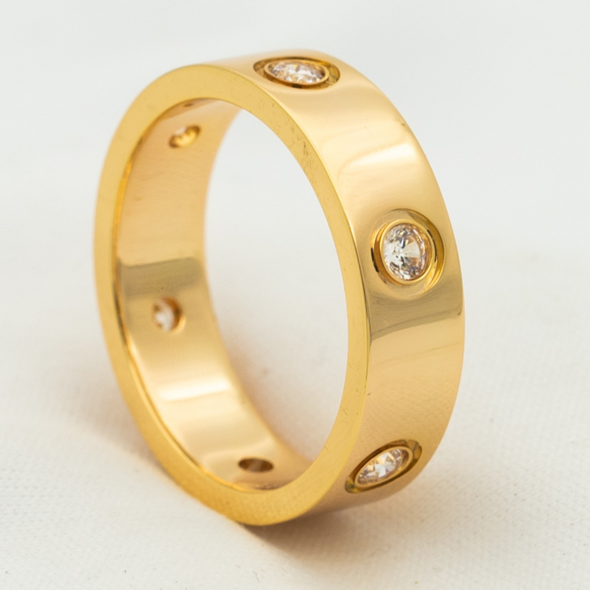 [Eterna Jewels]LOVE RING 5.5MM 6 DIAMONDS PINK GOLD