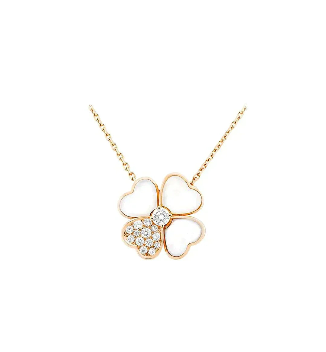 [Eterna Jewels]CLOVER MOP DIAMOND ROSE GOLD NECKLACE