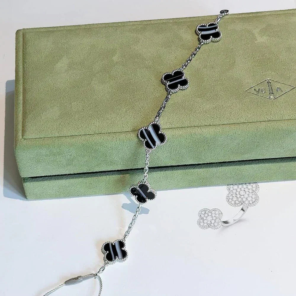[Eterna Jewels] CLOVER 5 MOTIF PULSAR STONE BRACELET COLLECTION