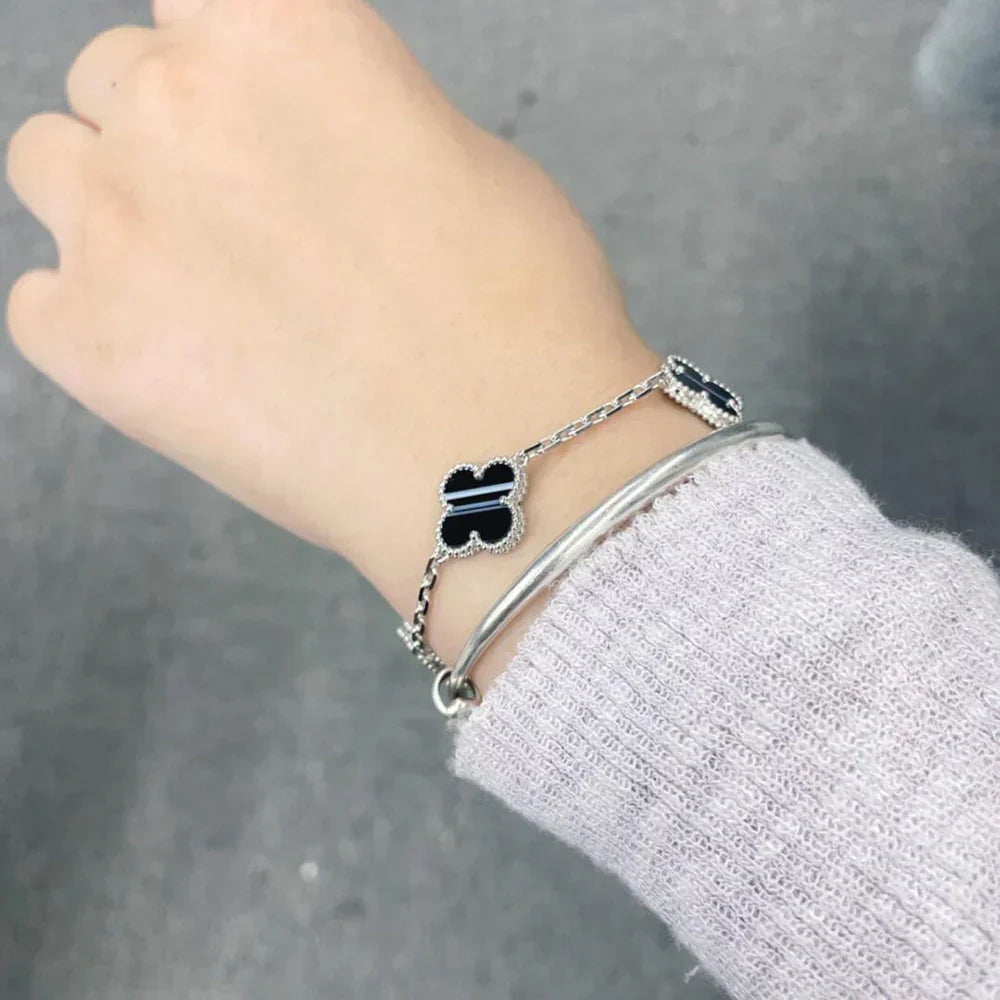 [Eterna Jewels] CLOVER 5 MOTIF PULSAR STONE BRACELET COLLECTION