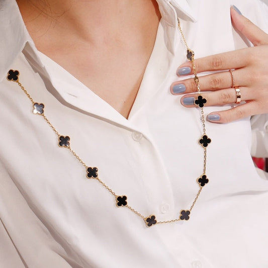 [Eterna Jewels]CLOVER 20 MOTIFS ONYX ROSE GOLD
