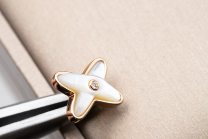 [Eterna Jewels]JEUX DE WHITE MOP PINK GOLD DIAMOND EARRINGS