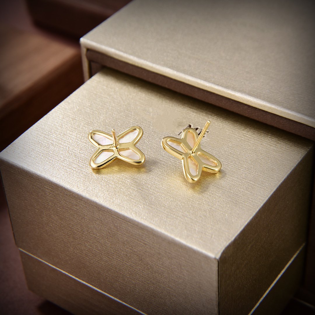 [Eterna Jewels]JEUX DE WHITE MOP GOLD DIAMOND EARRINGS
