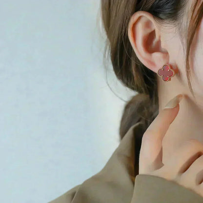 [Eterna Jewels]CLOVER MEDIUM 1 MOTIFS CARNELIAN  EARRINGS