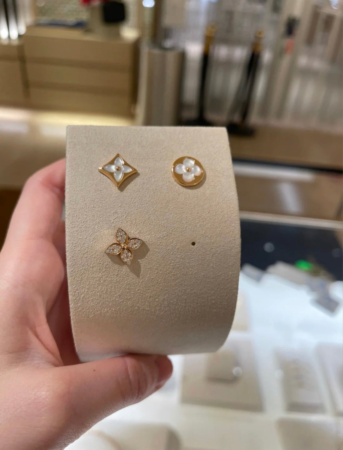 [Eterna Jewels]STAR BLOSSOM STUD EARRINGS PINK GOLD DIAMONDS