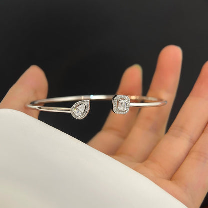 [Eterna Jewels]JONC FLEX MY TWIN TOI & MOI SILVER DIAMOND BRACELET