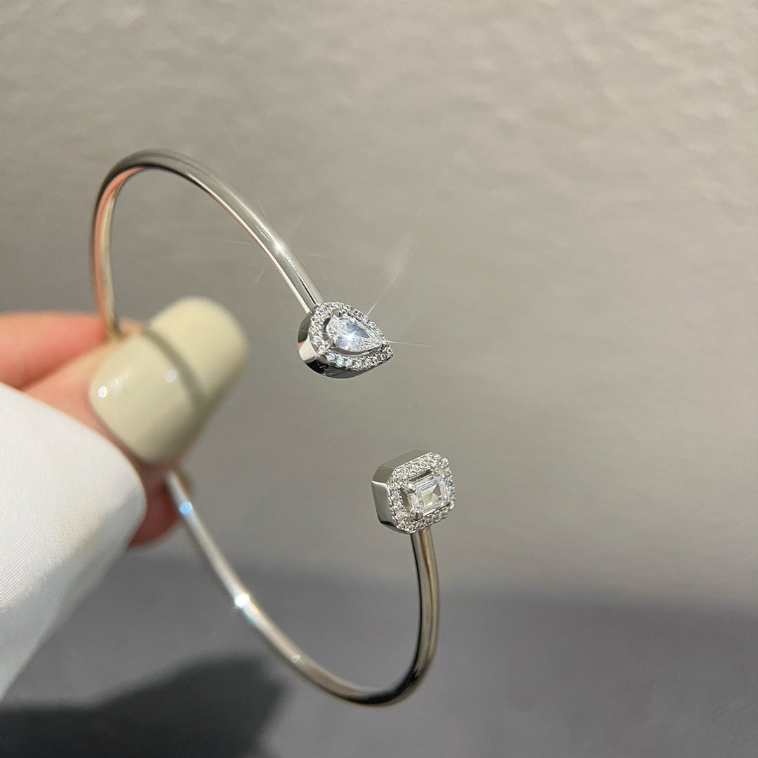 [Eterna Jewels]JONC FLEX MY TWIN TOI & MOI SILVER DIAMOND BRACELET