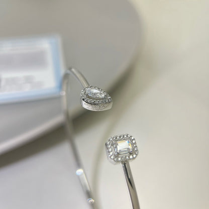 [Eterna Jewels]JONC FLEX MY TWIN TOI & MOI SILVER DIAMOND BRACELET
