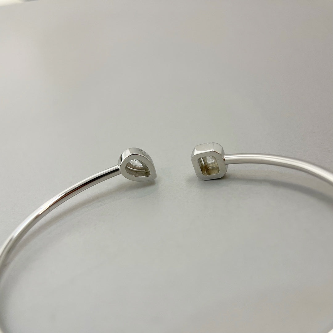 [Eterna Jewels]JONC FLEX MY TWIN TOI & MOI SILVER DIAMOND BRACELET