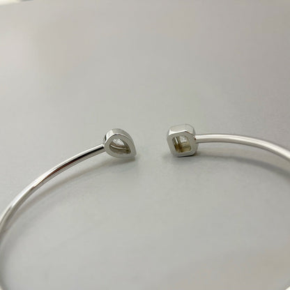 [Eterna Jewels]JONC FLEX MY TWIN TOI & MOI SILVER DIAMOND BRACELET