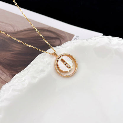 [Eterna Jewels]LUCKY MOVE MM NACRE BLANCHE DIAMOND NECKLACE