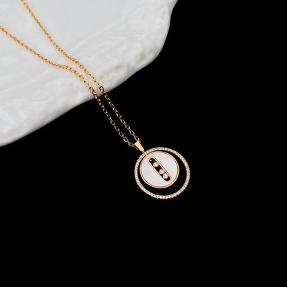 [Eterna Jewels]LUCKY MOVE MM NACRE BLANCHE DIAMOND NECKLACE